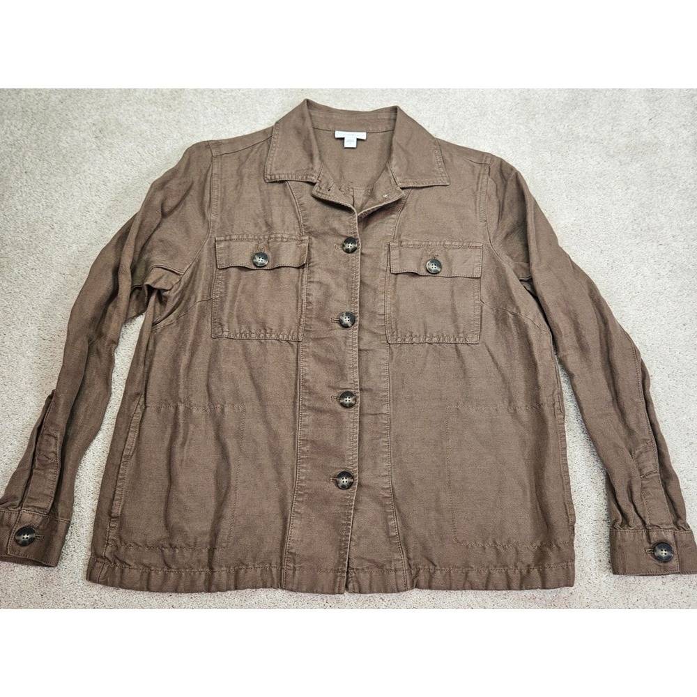 Utility Lagenlook Linen Blend S Neutral Shacket Safari Coastal Minimalist Mocha